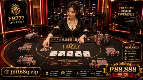 Final JILI168 live casino table portrait with dealer area, arranged chips and focused table lighting