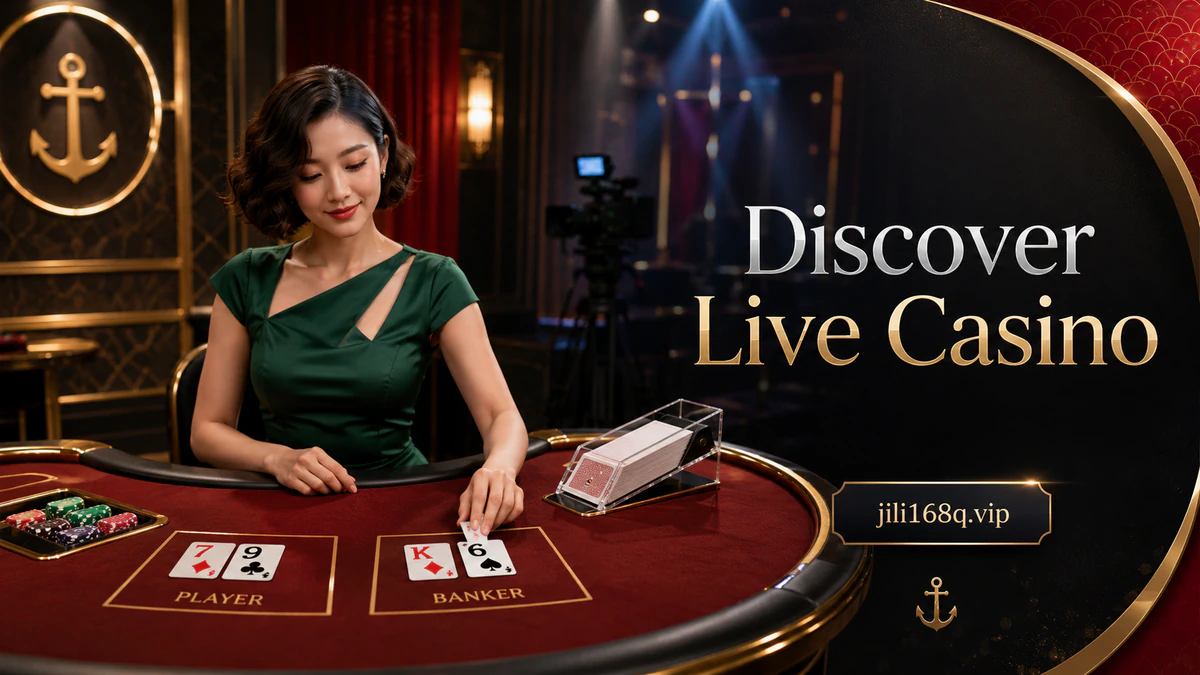 JILI168 online casino roulette table with dealer, ruby ball, polished wheel and arranged chips